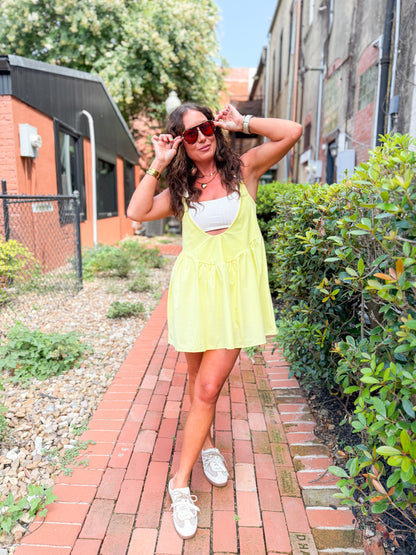 Ginny Gingham Sporty Dress-Yellow