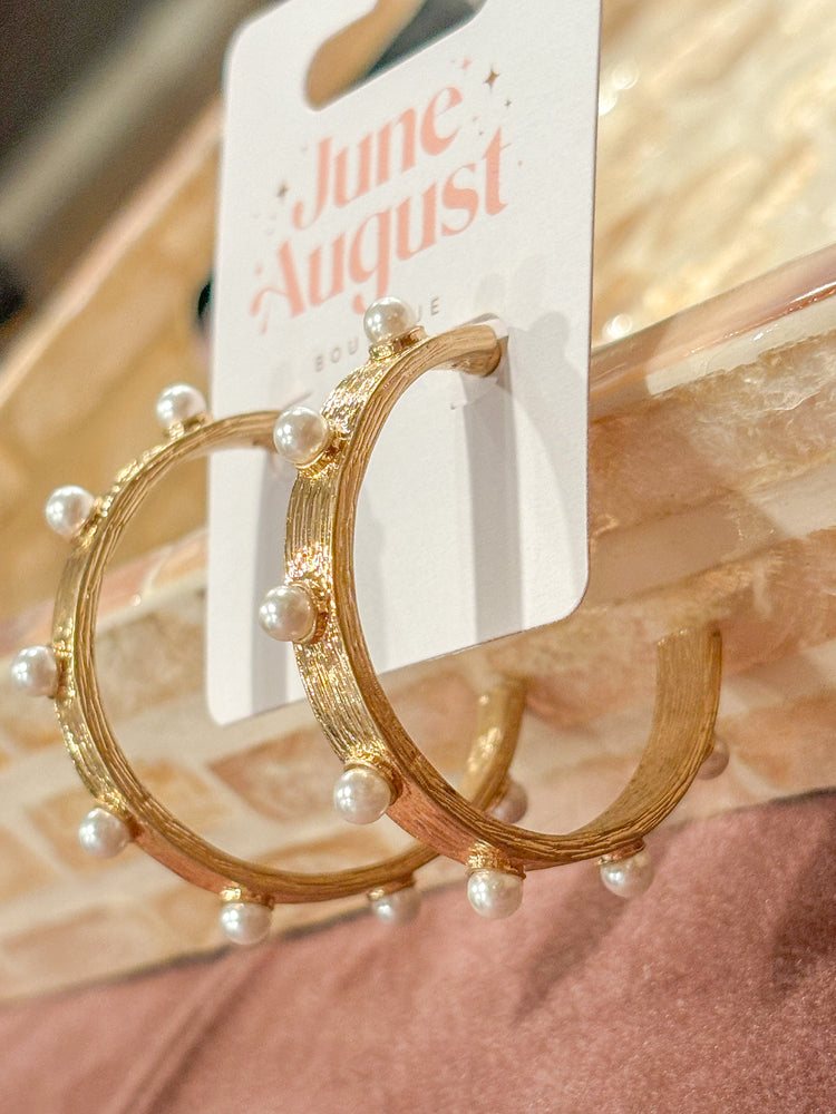 Large Pearl Hoops