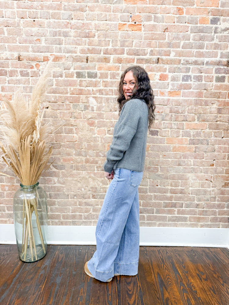 Nova Heart Cardigan-Grey