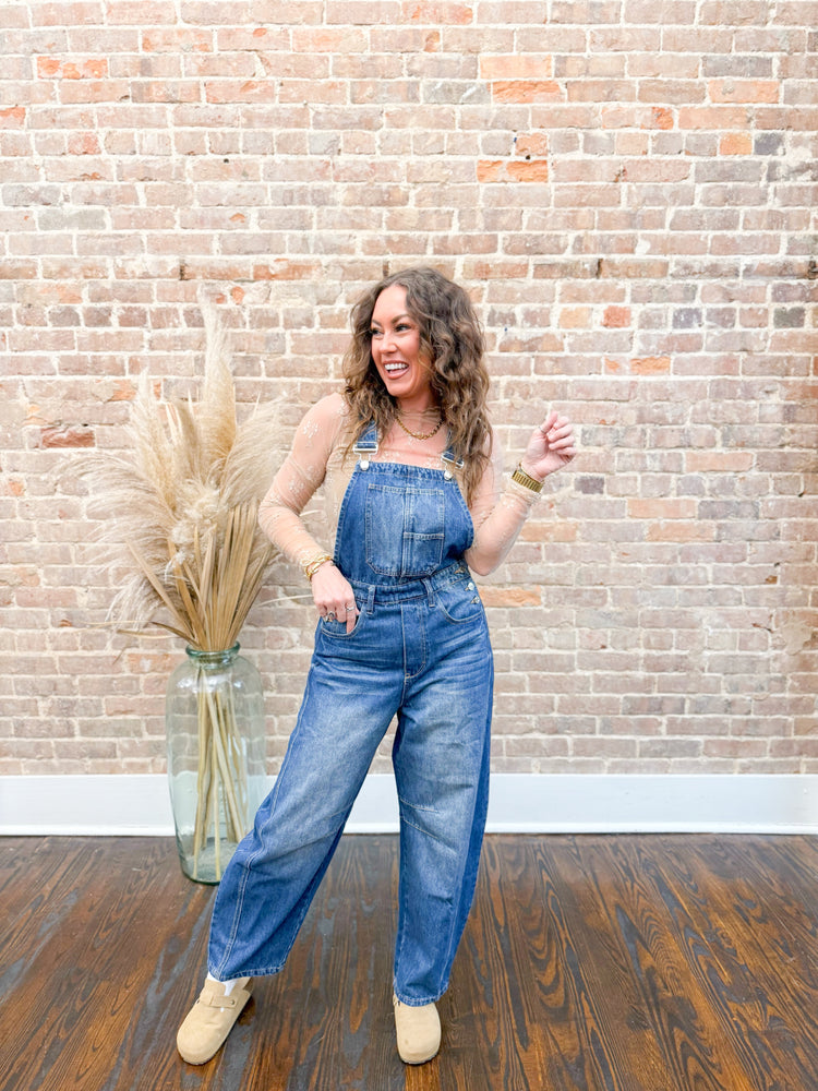 Mckenzie Denim Barrel Overalls