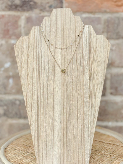 Druzy Circle Stone Necklace
