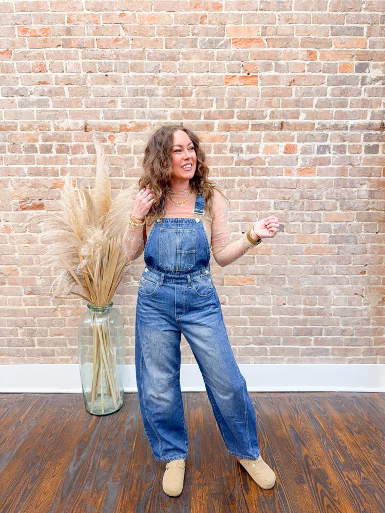 Mckenzie Denim Barrel Overalls