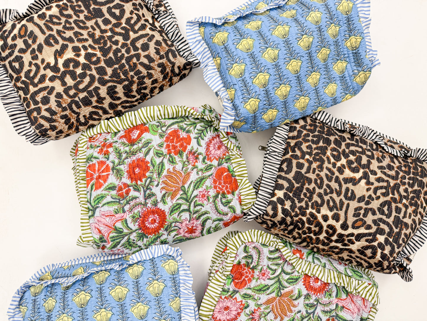 Quilted Ruffle Pouch