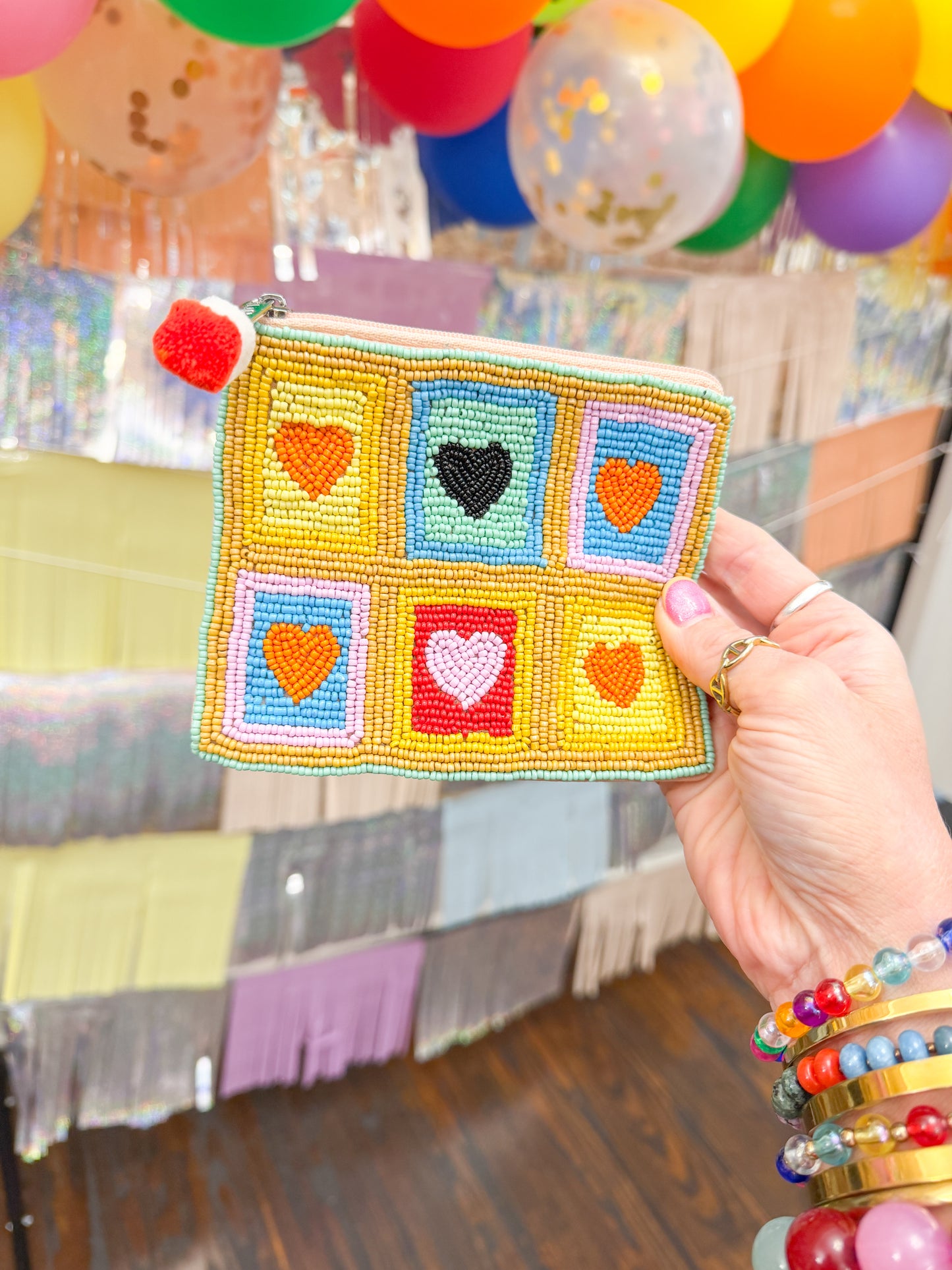 Heart Beaded Pouch