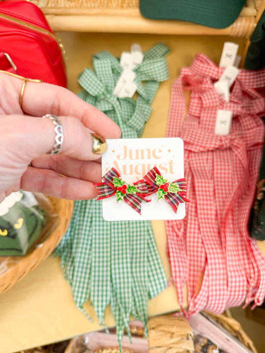 Holly Bow Studs