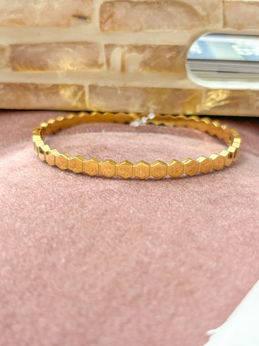 Gold Geometric Bangle