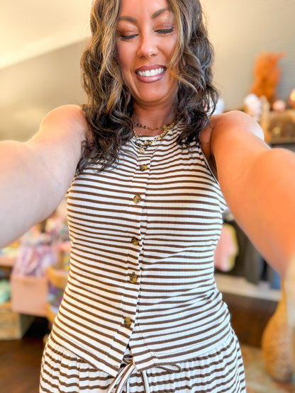 Avery Stripe Set - Brown