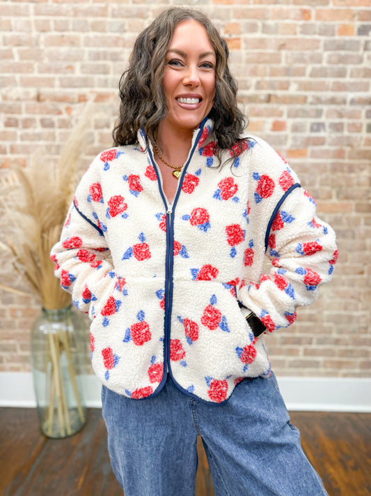 Everlynn Sherpa Jacket-Red