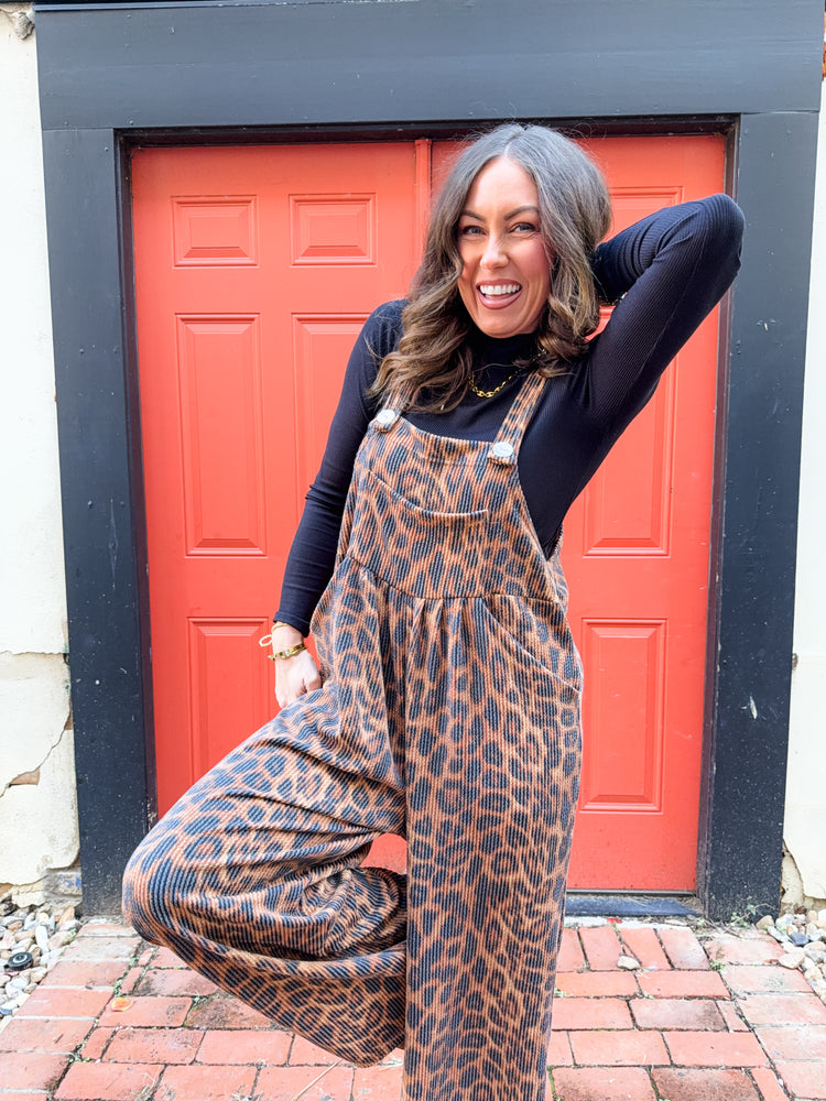 Karli Leopard Overalls