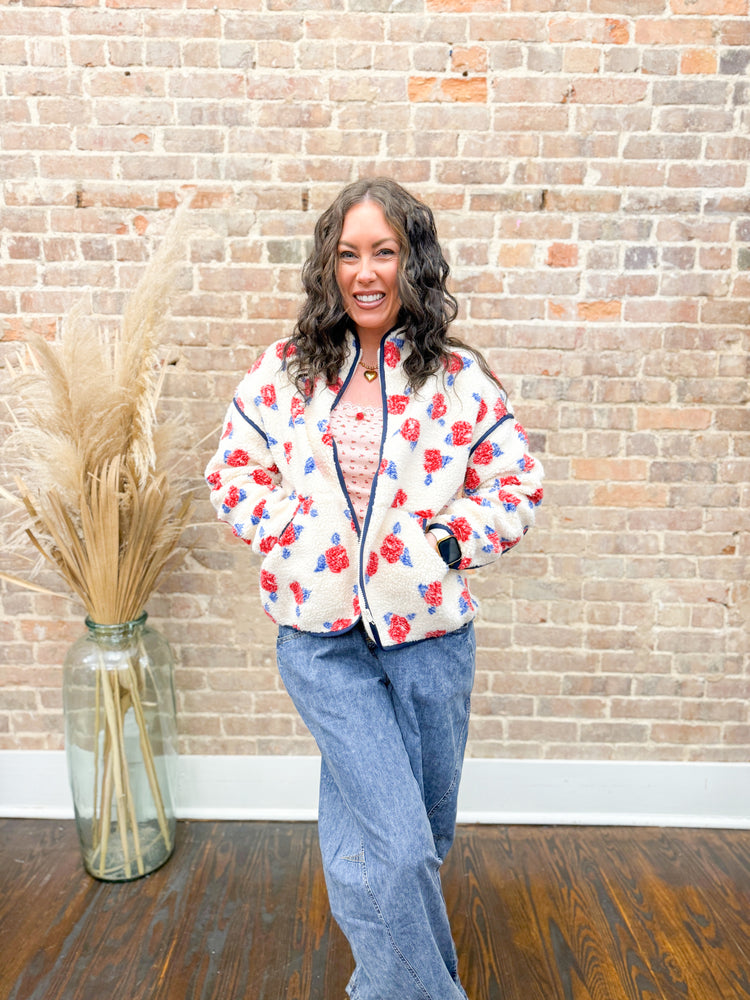 Everlynn Sherpa Jacket-Red