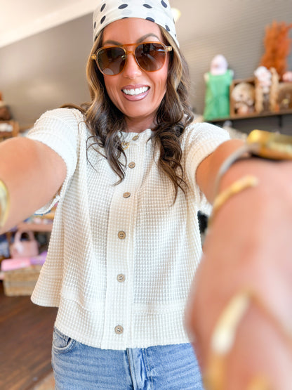 Braylee Cardigan Top-Cream