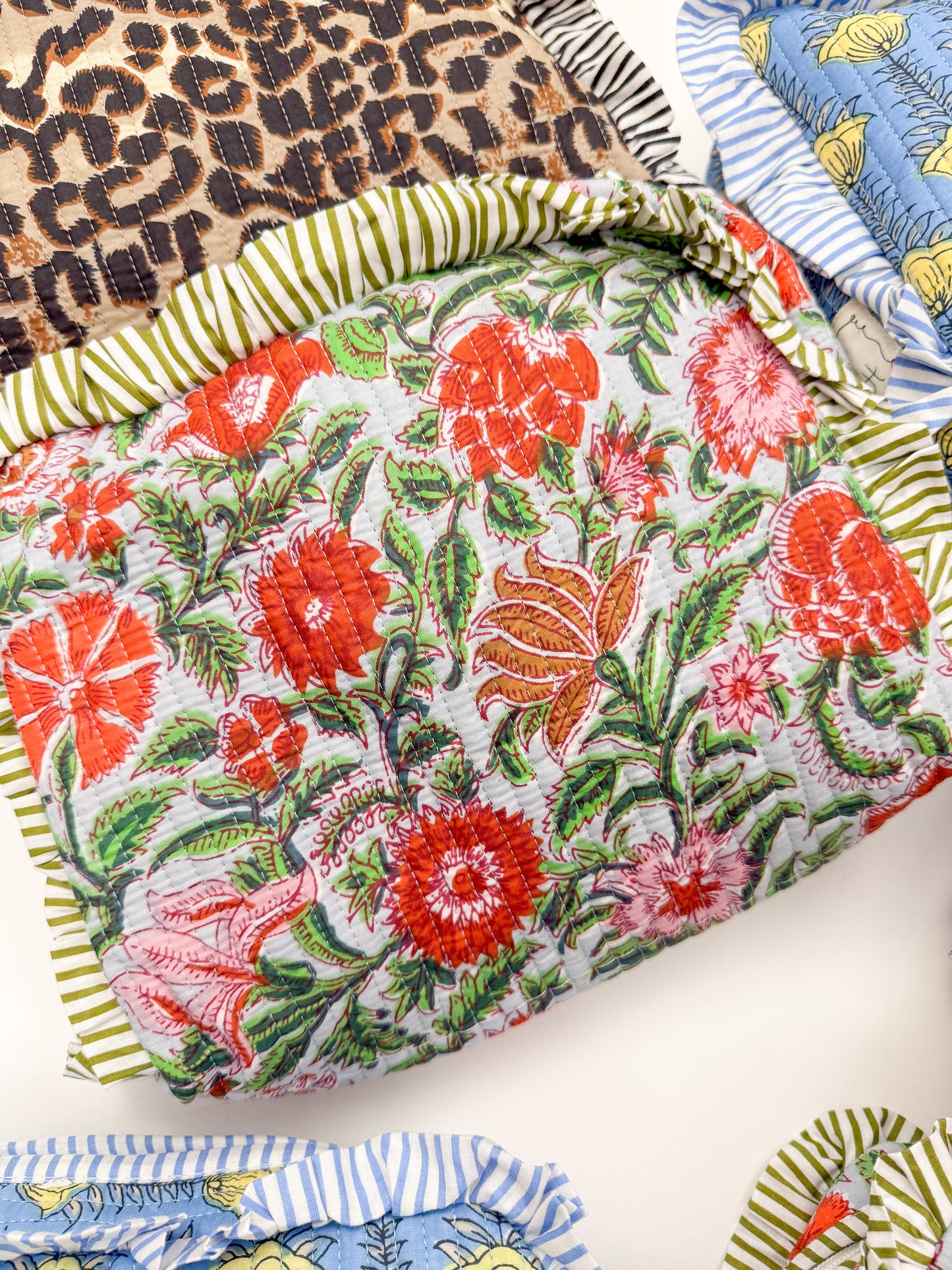 Quilted Ruffle Pouch