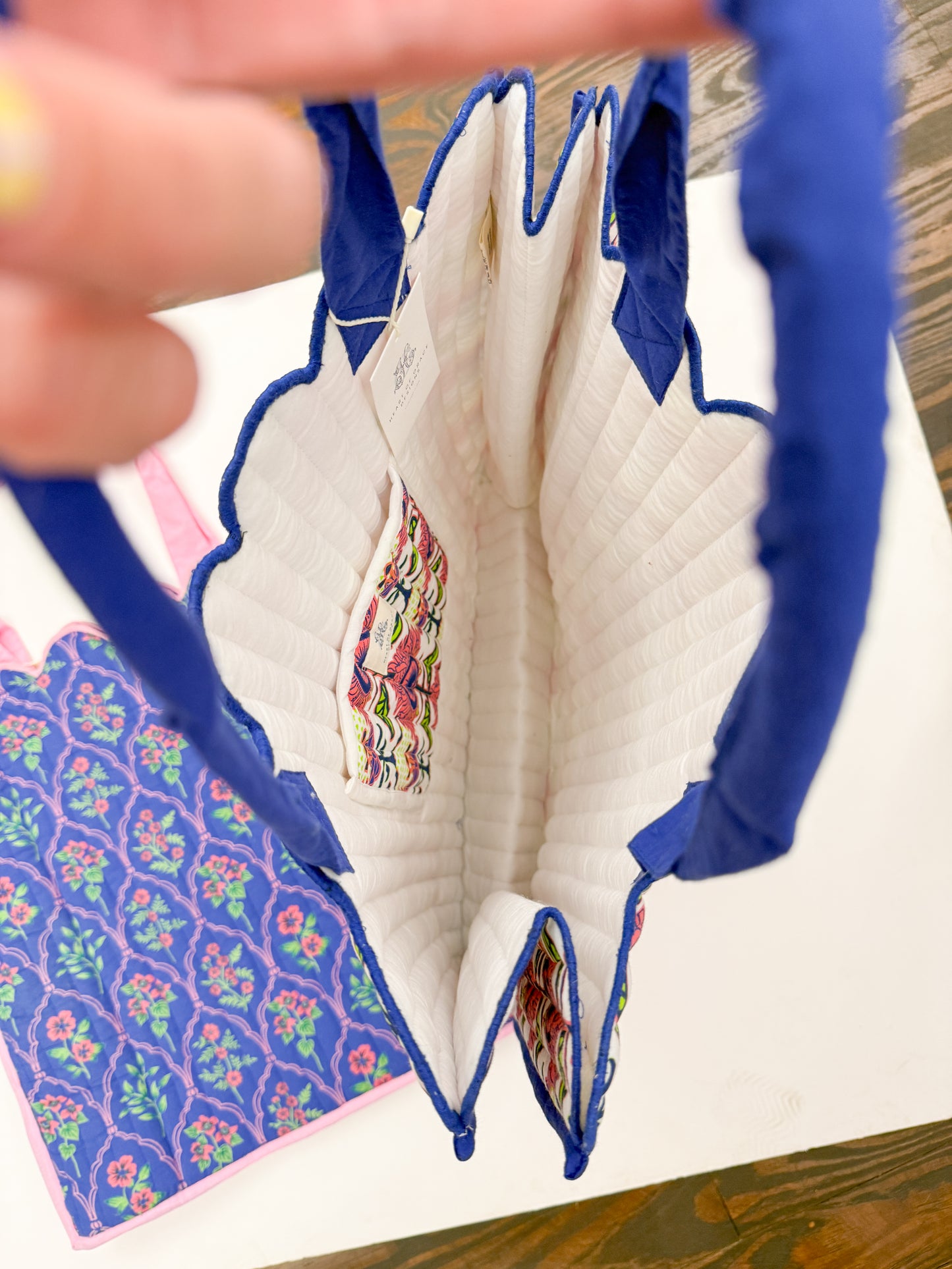 Quilted Scallop Tote Bags