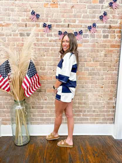 Goldie Rugby Stripe Set-Navy