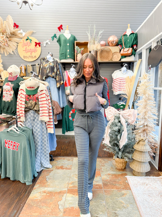 Sage Striped Set-Navy/Olive