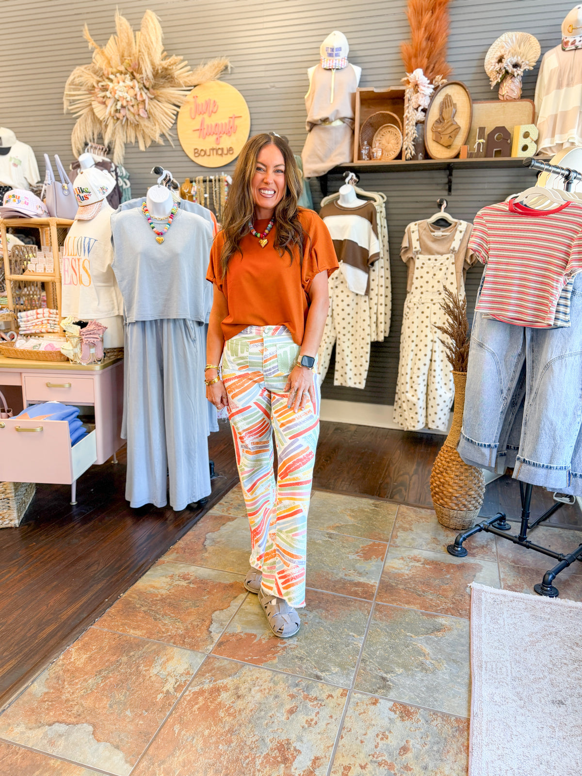Taye Puff Sleeve-Rust