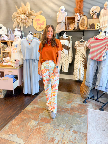 Taye Puff Sleeve-Rust