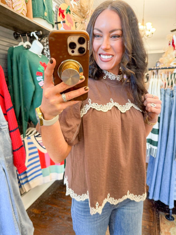 Avalyn Eyelet Detail Top