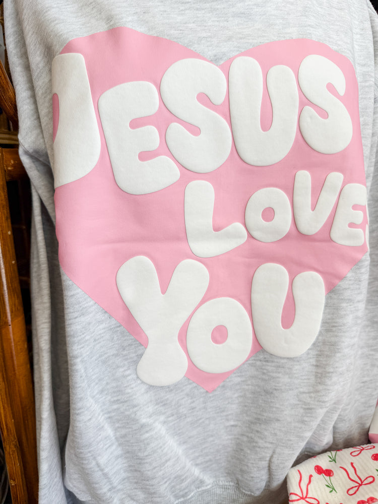 Jesus Loves You Sweatshirt-Grey