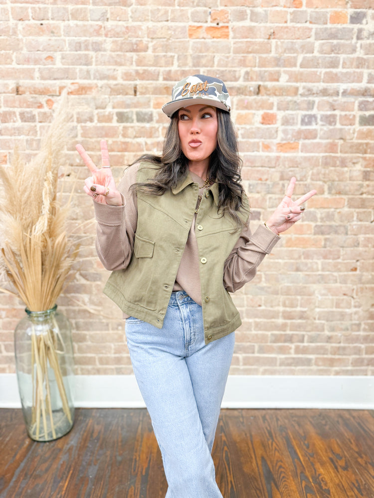 Winnie Barn Vest-Olive