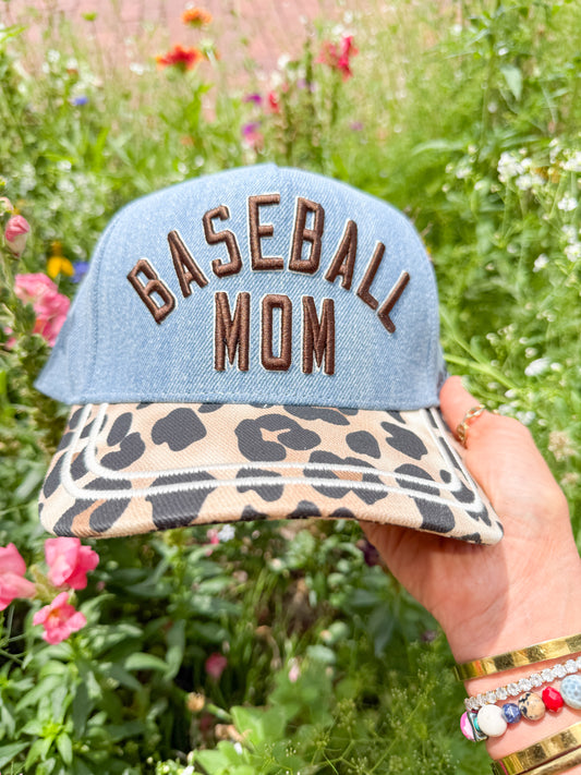 Baseball Mom Leopard Hat