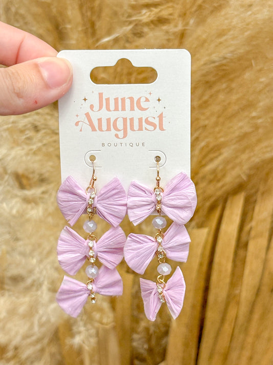 Purple Multi-Bow Earrings