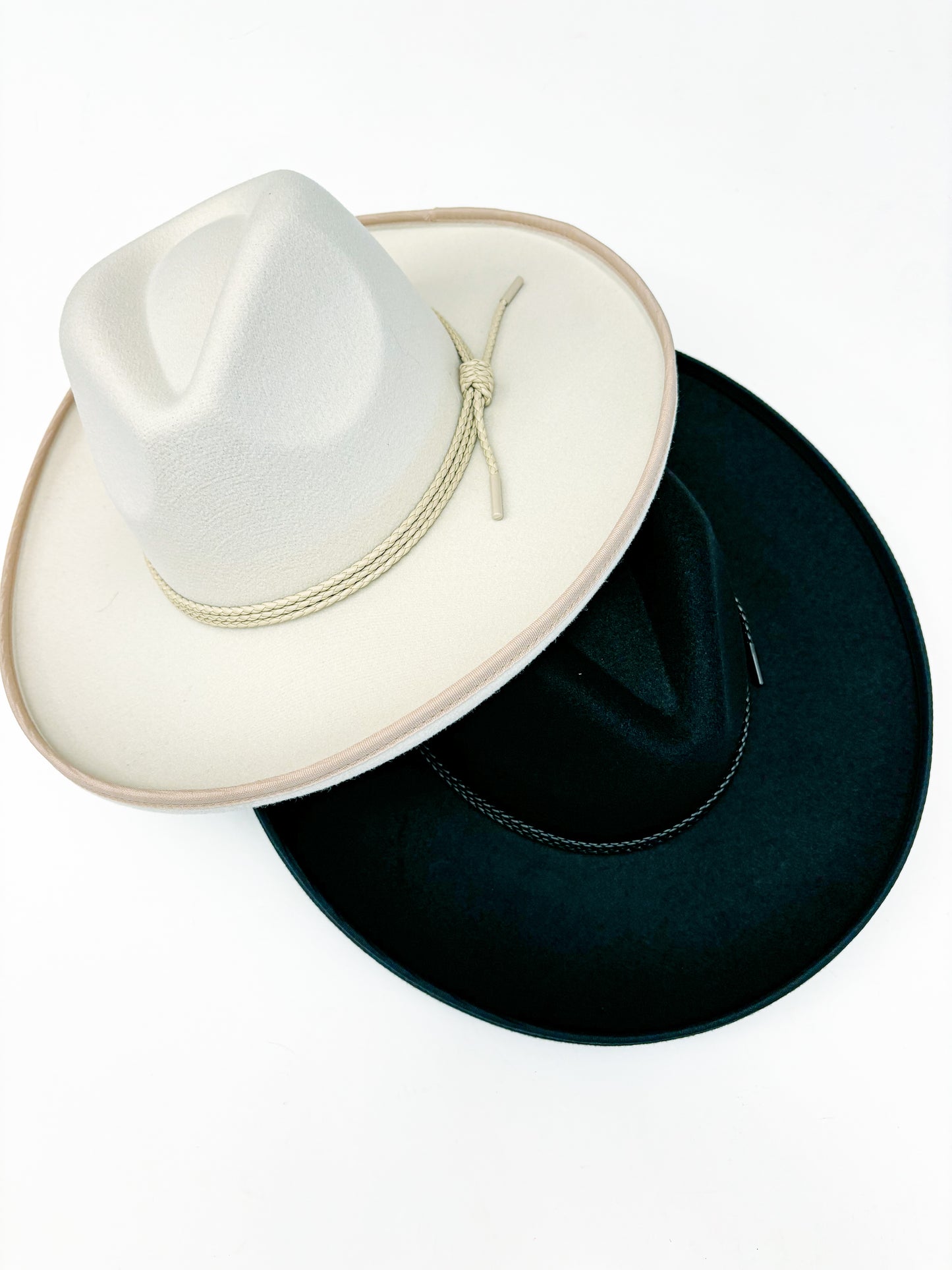 Wide Brim Felt Hat-Black