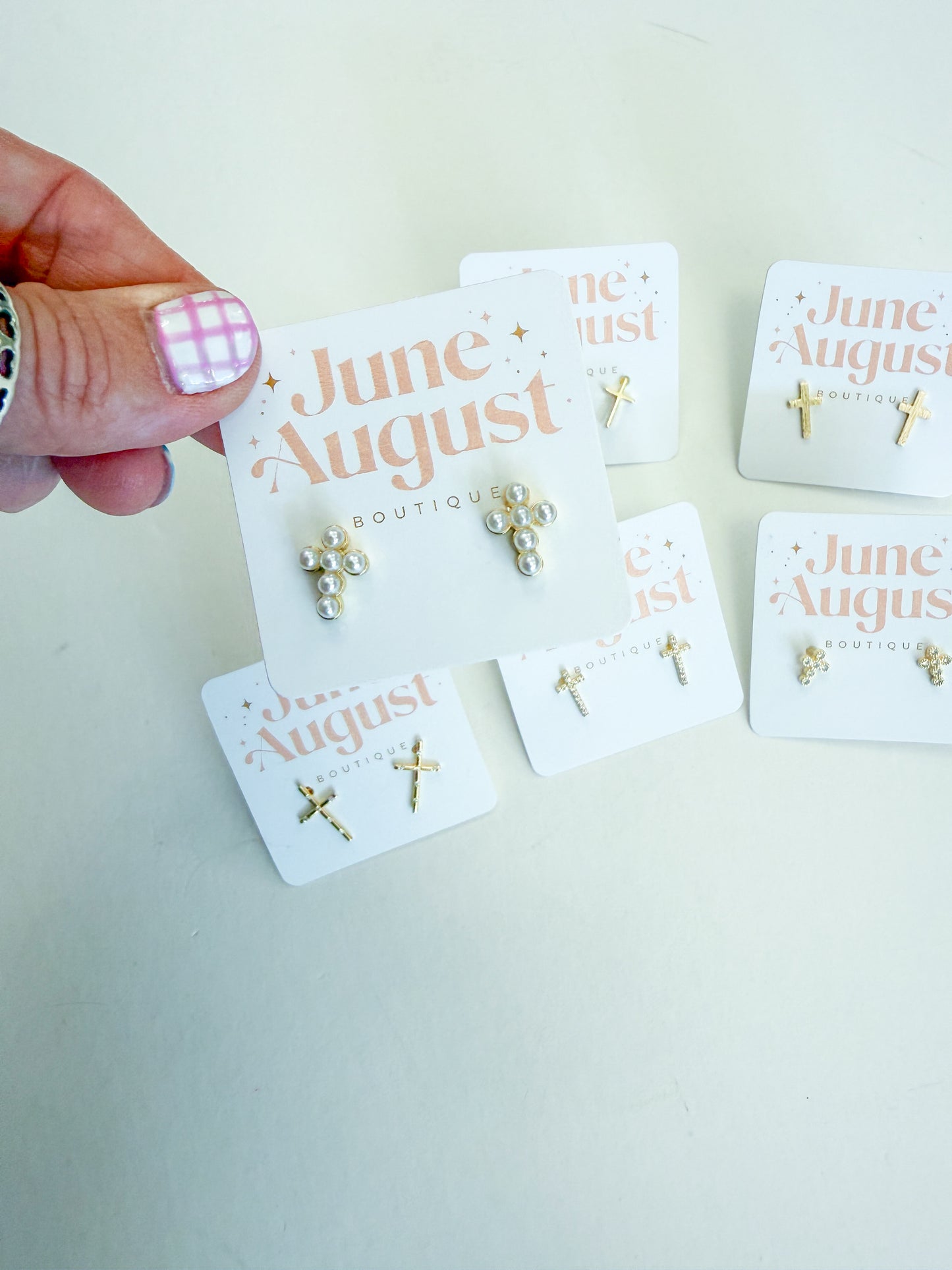 Non Tarnish Cross Studs
