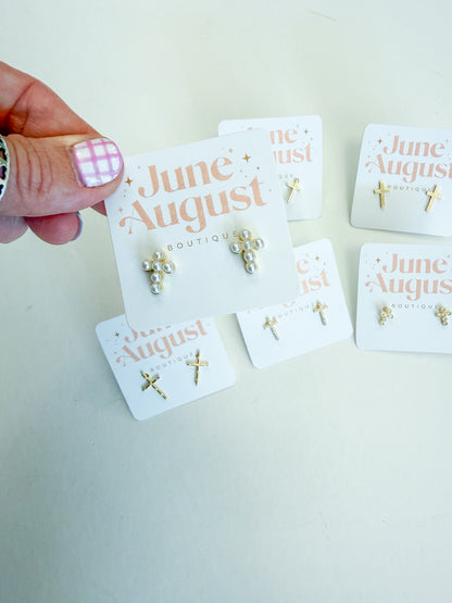 Non Tarnish Cross Studs