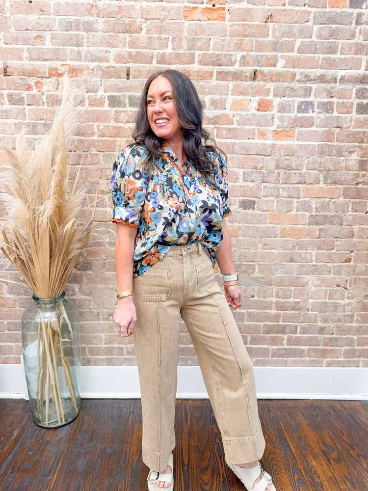 Autumn Floral Print Top