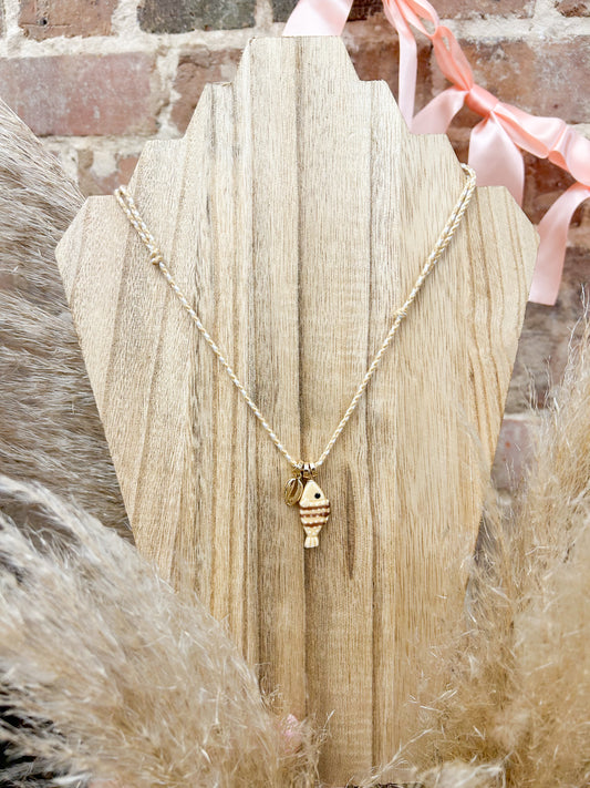 Braided Fish Pendant Necklace