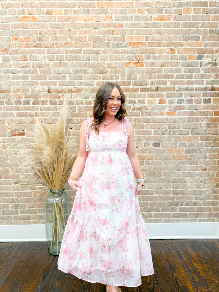 Olivia Floral Maxi Dress-Pink