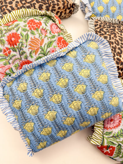 Quilted Ruffle Pouch