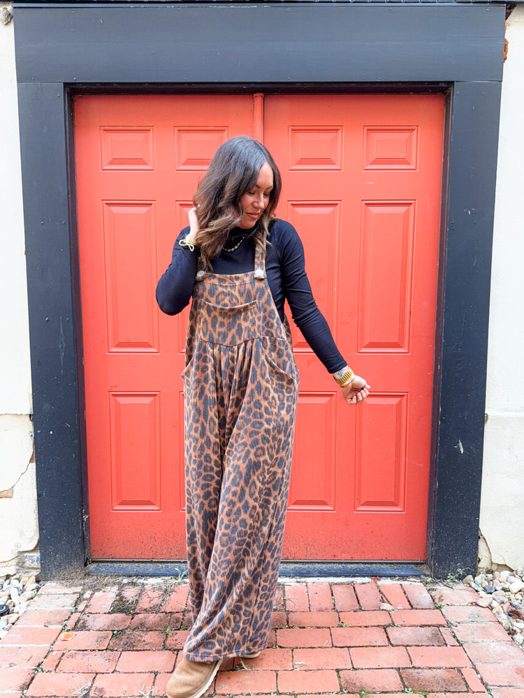 Karli Leopard Overalls