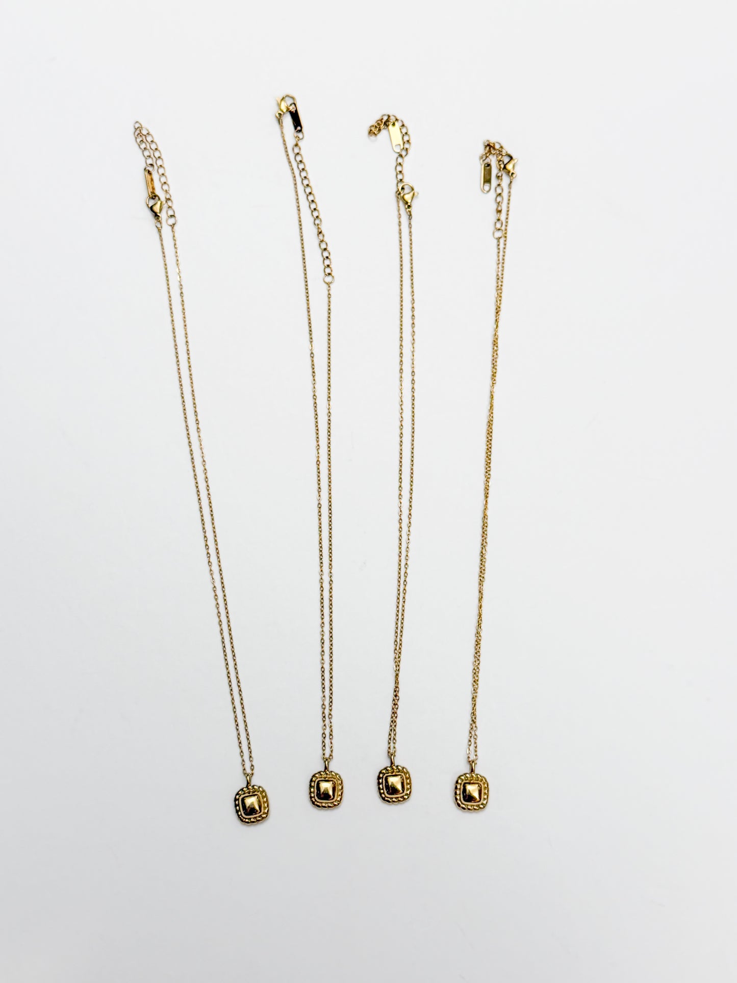Non-Tarnish Petite Square Necklace