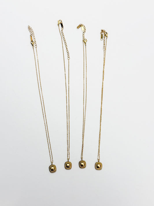 Non-Tarnish Petite Square Necklace