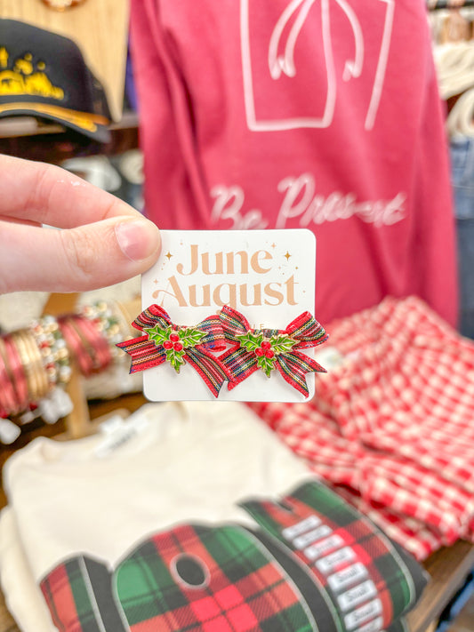 Mistletoe Bow Earrings