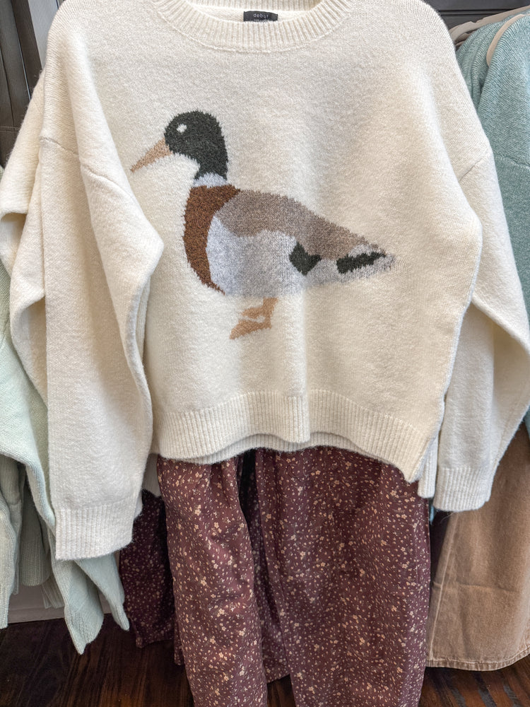 Mallard Duck Sweater-Ivory