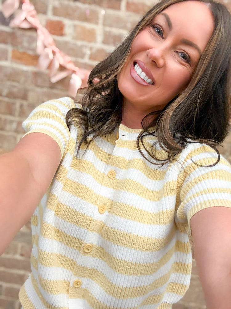 Crew Striped Sweater-Butter Yellow