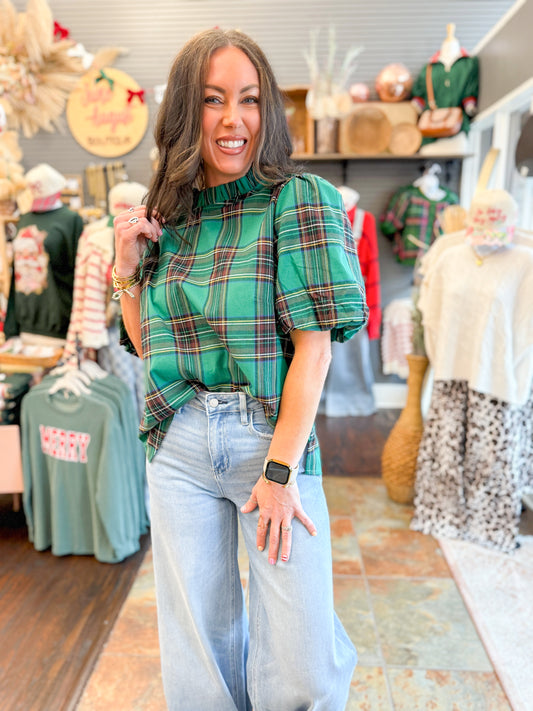 Gentry Plaid Top