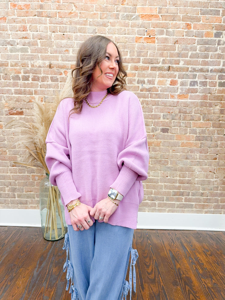 Jolie Oversized Sweater-Mauve