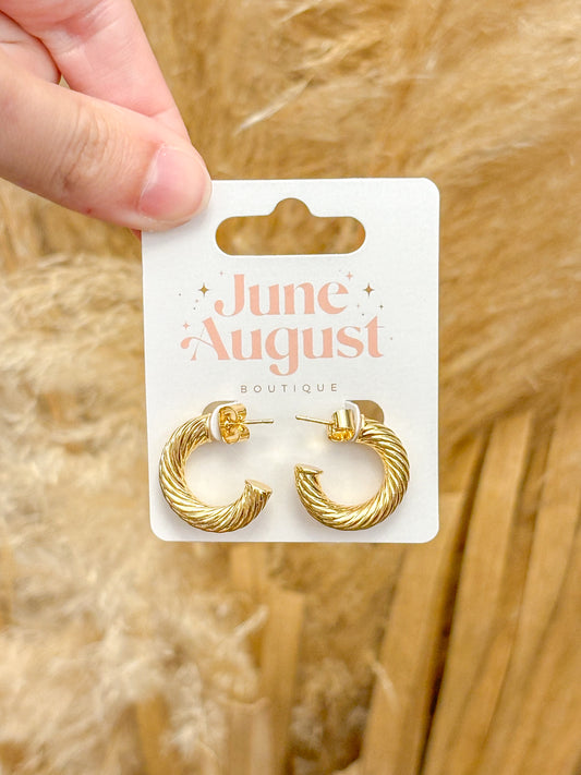 Small Textured Hoops