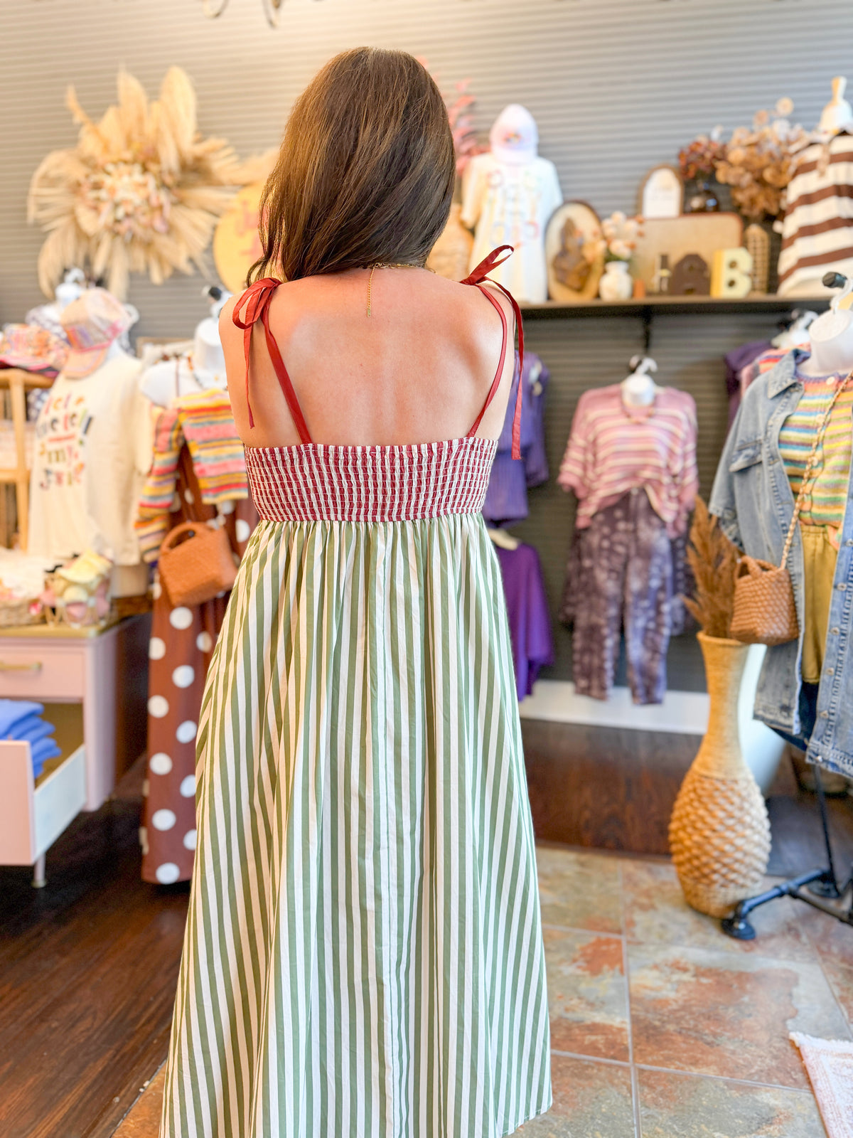 Presley Striped Midi Dress