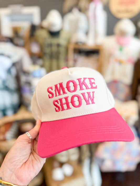 Smoke Show Canvas Hat-Fuchsia