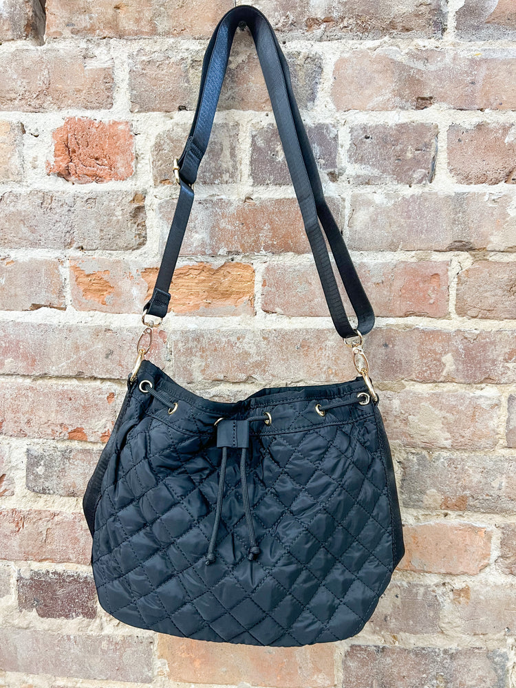 Quincey Quilted Crossbody-Black