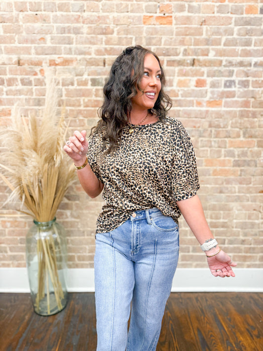 Susan Oversized Leopard Knit Top