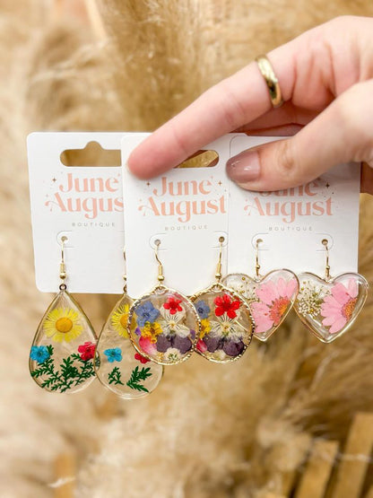 Pressed Flower Earrings