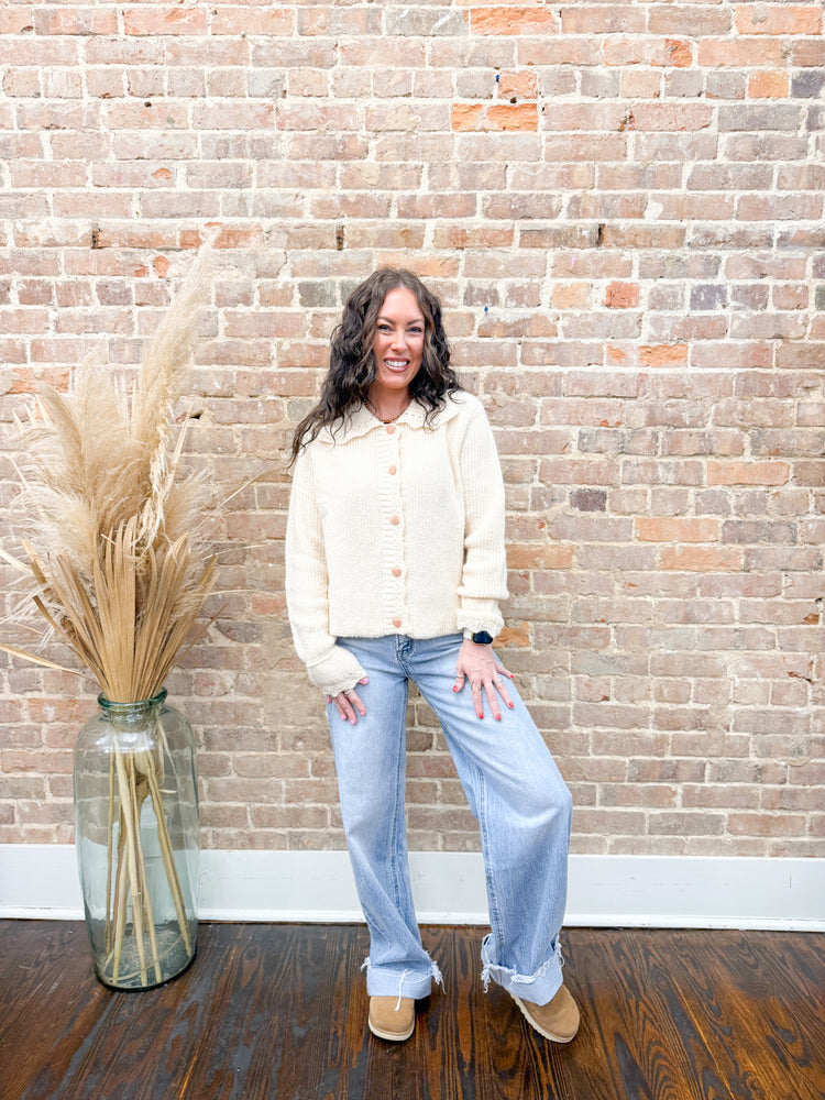 Nova Heart Cardigan-Cream