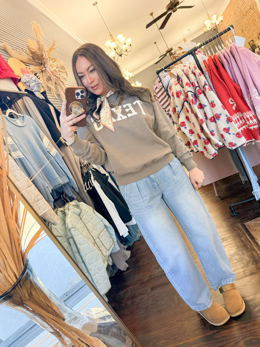 Texas Patch Sweatshirt-Brown