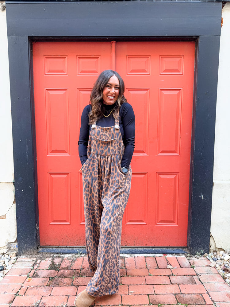 Karli Leopard Overalls